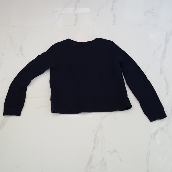 J. Crew Navy Blue Sweatshirt With Lace Chest Panel - Picture 3 of 6